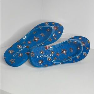 Coach Blue Star Pattern Sandals
